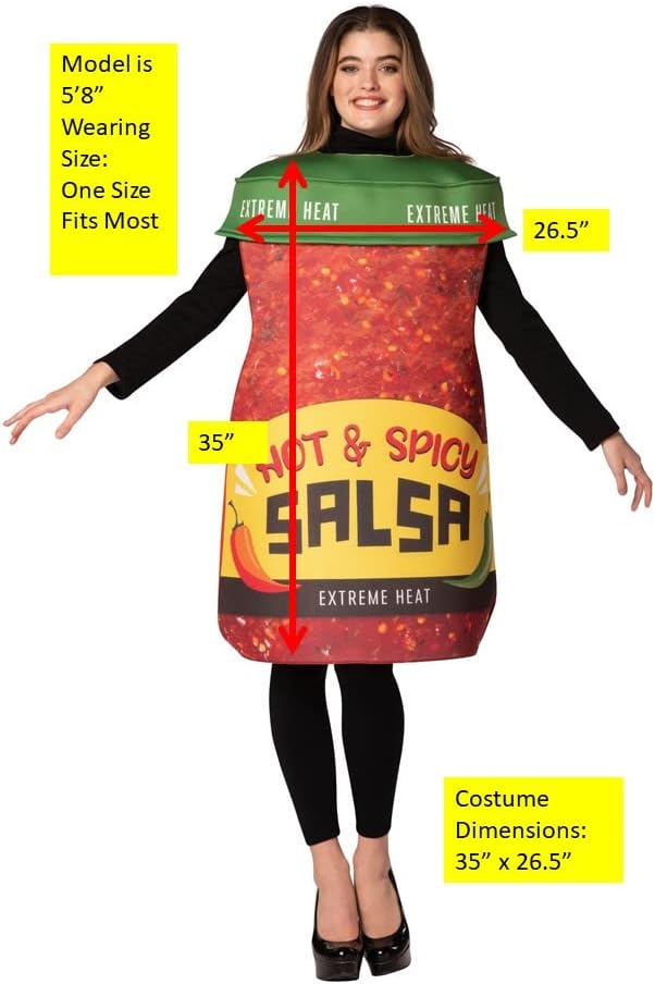 Rasta Imposta Hot & Spicy Salsa Jar Costume Mexican Tomatoes Chunky Mild Tacos Condiments Food Dress Up Cosplay Party Costumes, Adult One Size - Image 4