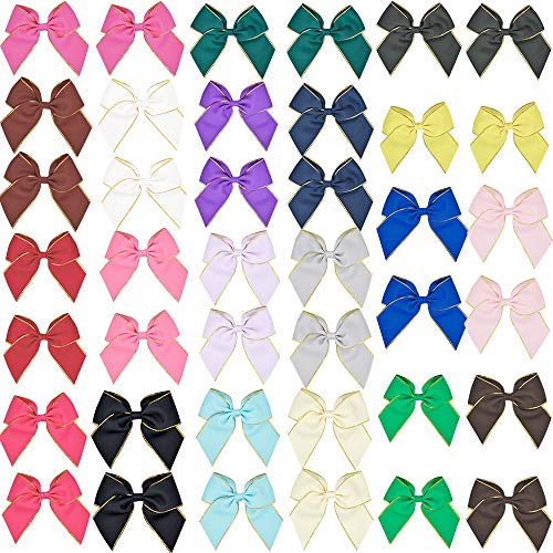 Little Girls Bling Cheer Hair Bow with Tails & Alligator Clip (Set of 40 Pieces 4" Bows)