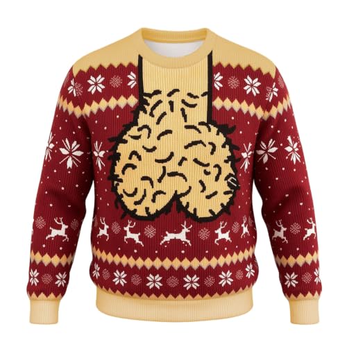 Ugly Christmas Sweater Santa Costume 3D Hairy Body Custom Sweatshirt - image 4
