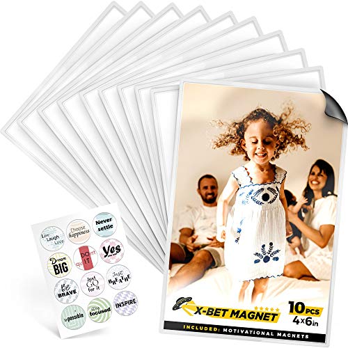 X-bet MAGNET Magnetic Photo Frames for Refrigerator 4x6 inch â€“ Magnetic Picture Frames for Fridge â€“ Small Picture Frame or Photo Magnets for Kitchen â€“ Magnetic Photo Pockets
