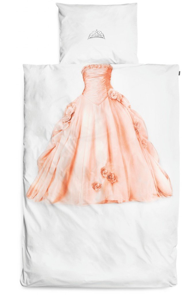 Snurk Bettwäsche Prinzessin pink Motiv Kinder Fotodruck Kostüm Königin weiß Perkal, Größe:135 cm x 200 cm