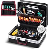 PARAT CLASSIC KingSize Safe | Rollkoffer für 50 Werkzeuge mit Zahlenschloss | Inkl. BASIC Roll-Up Case 8 | 36L Werkzeugkoffer mit Bodenschale & Fächern | Robuster Handwerkskoffer mit Alurahmen