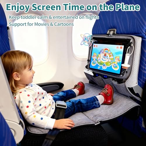 Image of Toddler Airplane Bed for Toddler with Tray Cover Can Turn into Bag, Toddler Airplane Seat Extender for Kids, Baby Airplane Bed Baby Travel Essentials for Flying, Toddler Travel Bed