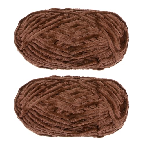 Uxcell 2 Skeins Velvet Chenille Yarn, 2x100g/7.1oz, 174 Yards Total Length