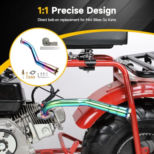 Image of HIAORS 212 Exhaust Pipe Trumpet Kit for Predator 212cc Mini Bike Go Kart
