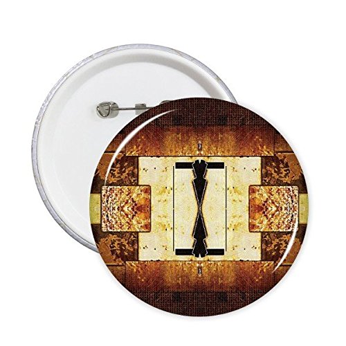 Badge pins marron carre blanc style tissage de qualite superieure pour customisation mode