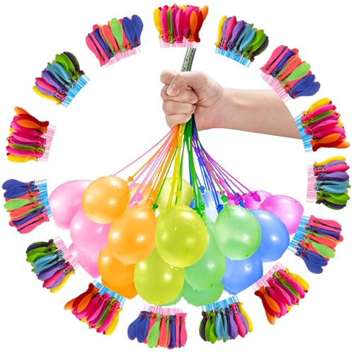 Balões de água reutilizáveis de 555 peças, balões de água de fácil enchimento, bombas de água com fecho automático, aplicáveis a festas na praia ao ar livre e jardim