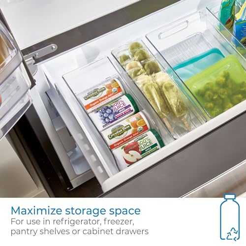 iDesign BPA-Free Plastic Water Bottle and Drink Holder Fridge Organizer Bin for Kitchen, Basement, Garage Fridge – 13.7" X 5.4" X 4.1", Clear Plastic, Set of 1 - Image 4