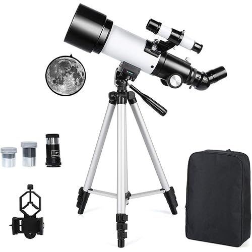 Astronomical Telescope Zoom 133X Adjustable Tripod Backpack Phone Holder for Moon Viewing - 70mm Aperture 400mm Astronomical Refracting Telescope for Kids Beginners