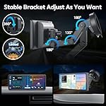 10.26" Wireless Apple Carplay Screen for Car, Secure Strong Bracket, Portable Apple CarPlay& Android Auto Car Stereo with GPS Navigation, Bluetooth, Mirror Link, Voice Control,Fits All Vehicles