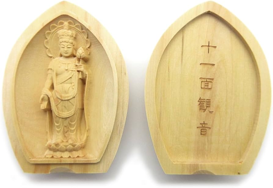 Amazon｜栗田こだわり仏像 【守り本尊】 十一面観音 (蓮華形香合仏