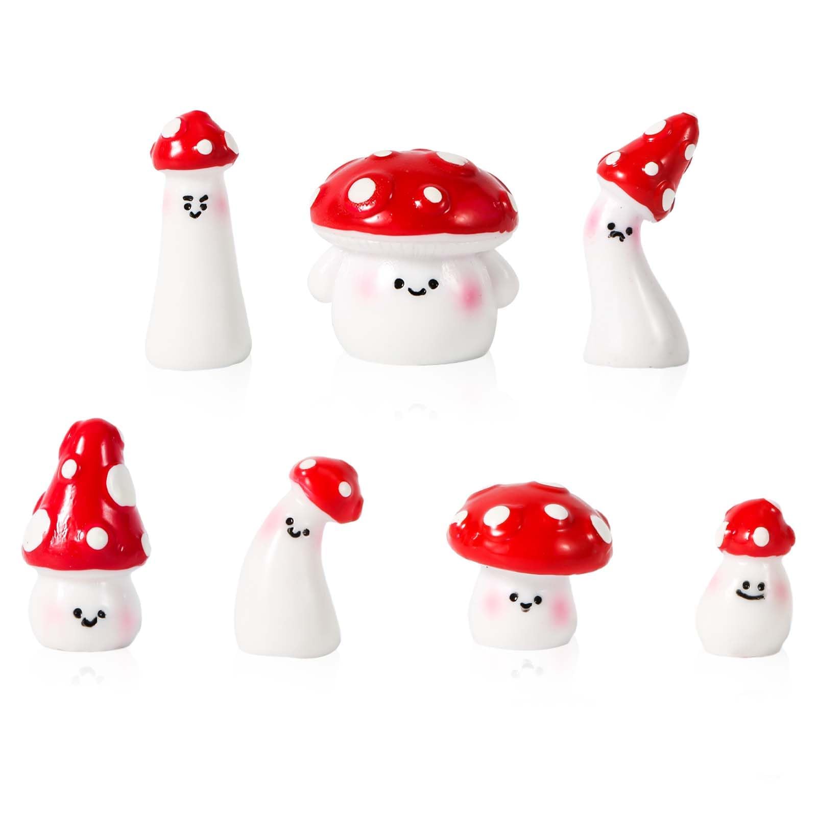 lasuroa 7 Piezas Setas en Miniatura, Mini Figuras de Setas Adorno Lindas Pequeñas Setas de Resina Estatua para Jardín Micropaisaje Macetas Bonsái Manualidades Hogar Habitación Fiesta Decoración