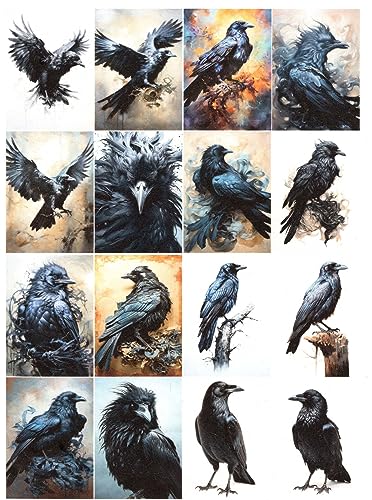 Josys Bastelmärchen Reispapier A4 Strohseide Decoupage Serviertentechnik Raben Vogel Vögel RE3848