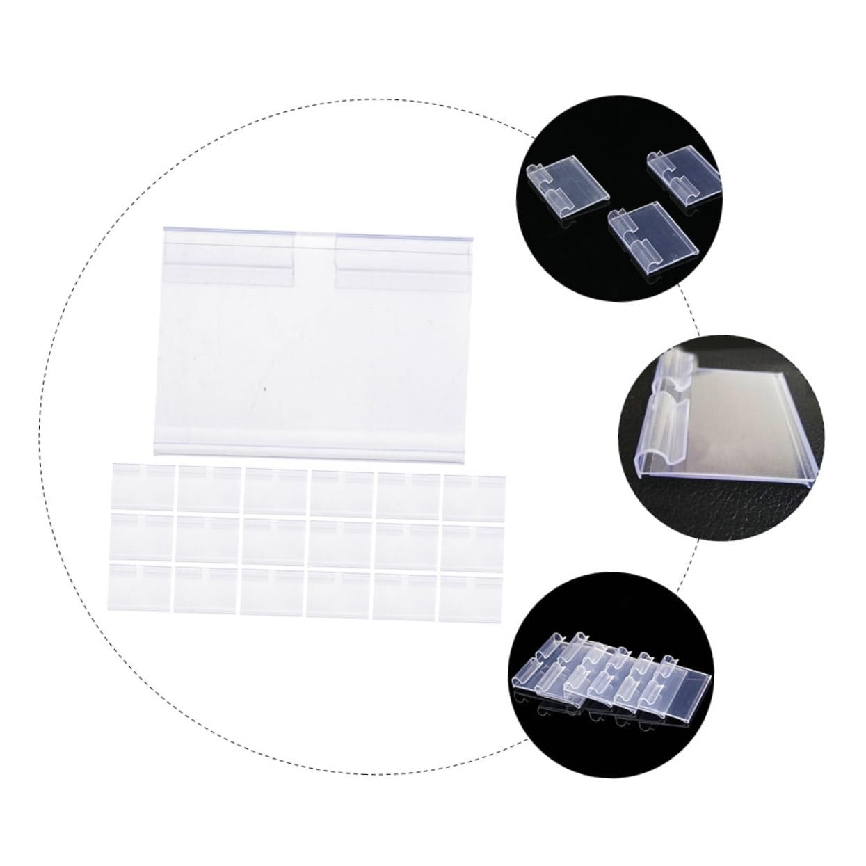 Uonlytech 4 Set Supporti Per Etichette Clip Per Espositori Trasparenti Per Supermercati Dimensioni Per Negozio E Scaffali Abbigliamento 50 Pezzi*4
