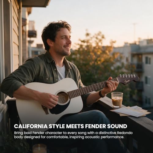 Image of Fender California Redondo Dreadnought Acoustic Guitar - White