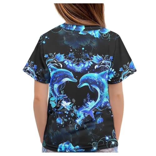 Image of JEOCODY Boys Girls Graphic Tees Funny 3D Printed Short Sleeve T-Shirts 3-16T