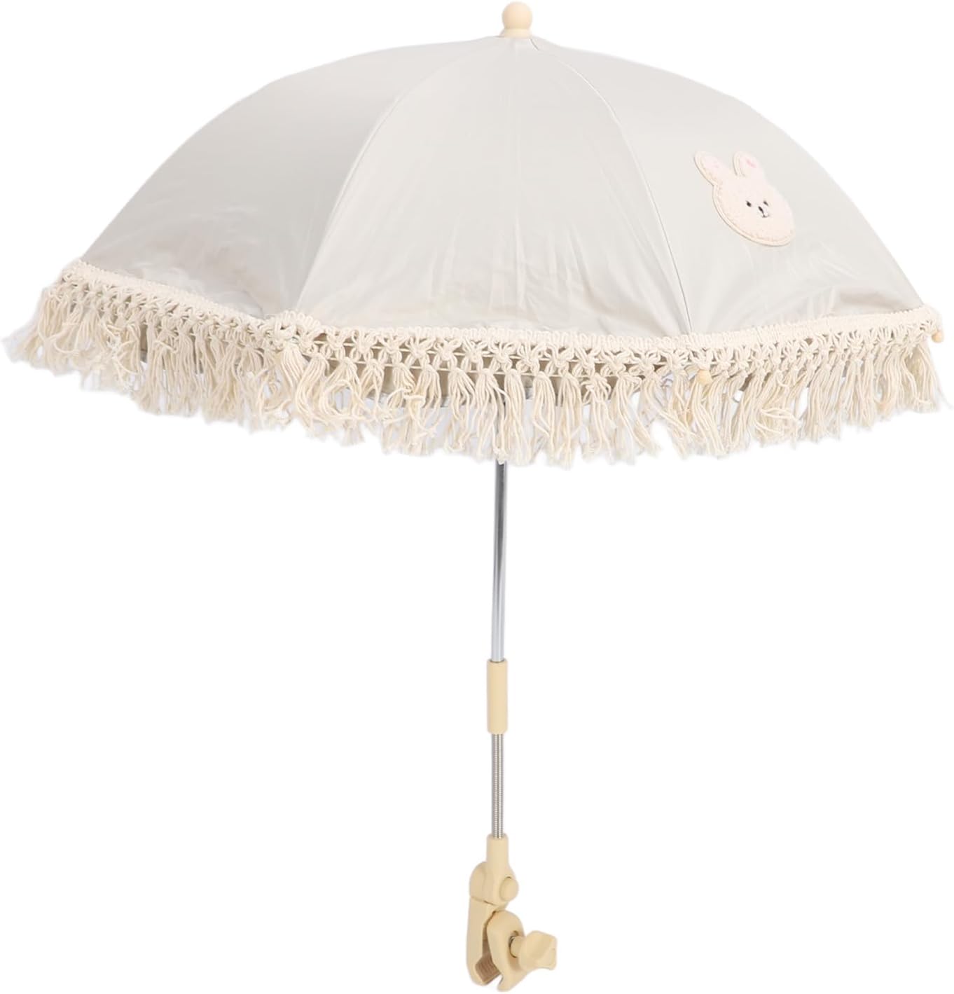Pilipane Baby Stroller Umbrella Parasol Portable Adjustable UPF 40+ Sunshade for Outdoor Strollers and Beach Oxford Cloth Steel PP Material 24.8 x 19.7in (Rabbit)