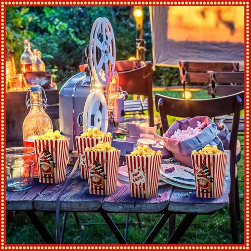 Image of Reallnaive 24 Pcs Christmas Popcorn Boxes Popcorn Paper Boxes Buckets Candy Popcorn Containers Popcorn Accessories Popcorn Tubs Popcorn Party Favors Popcorn Bag for Xmas Movie Night Decor Supplies