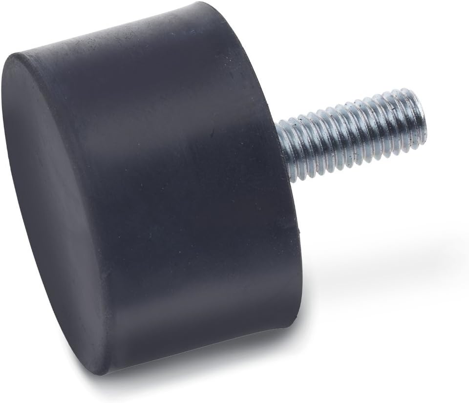 JW Winco 352.1-51-19-3/8-55 Series GN 352.1 Rubber Cylindrical Vibration and Shock Absorption Mount with Threaded Stud, Inch Size, 2 Diameter, 0.75 Height (Pack of 5)