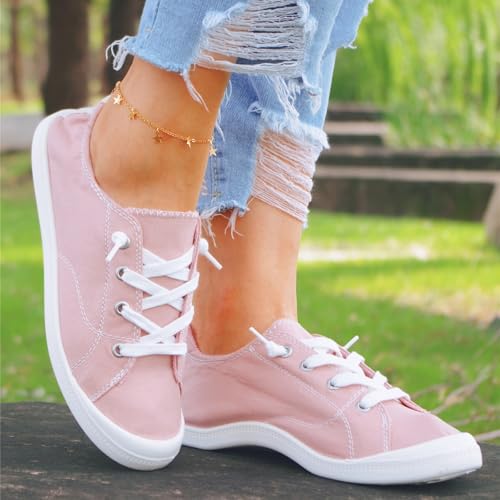 Women's Fashion Sneakers Arch Support Walking Shoes Women Canvas Sneakers for Daily Comfortable Wear Non Slip Casual Side Zipper Shoes Solid Color Classic Fit Low Top Cute Shoe2