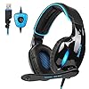 SA902 7.1 USB Surround Sound PC Headsets Over-Ear Gaming Headphones with Microphone LED Light