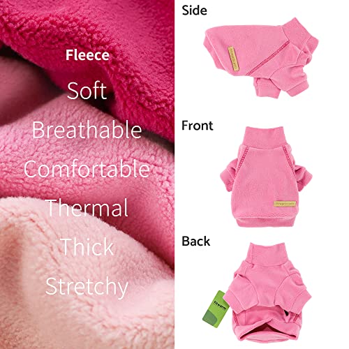 Image of Fitwarm 3 Pack Classic Fleece Sweatshirt for Small Dogs and Cats, Pullover Jumper in Pink, Rose and Baby Pink