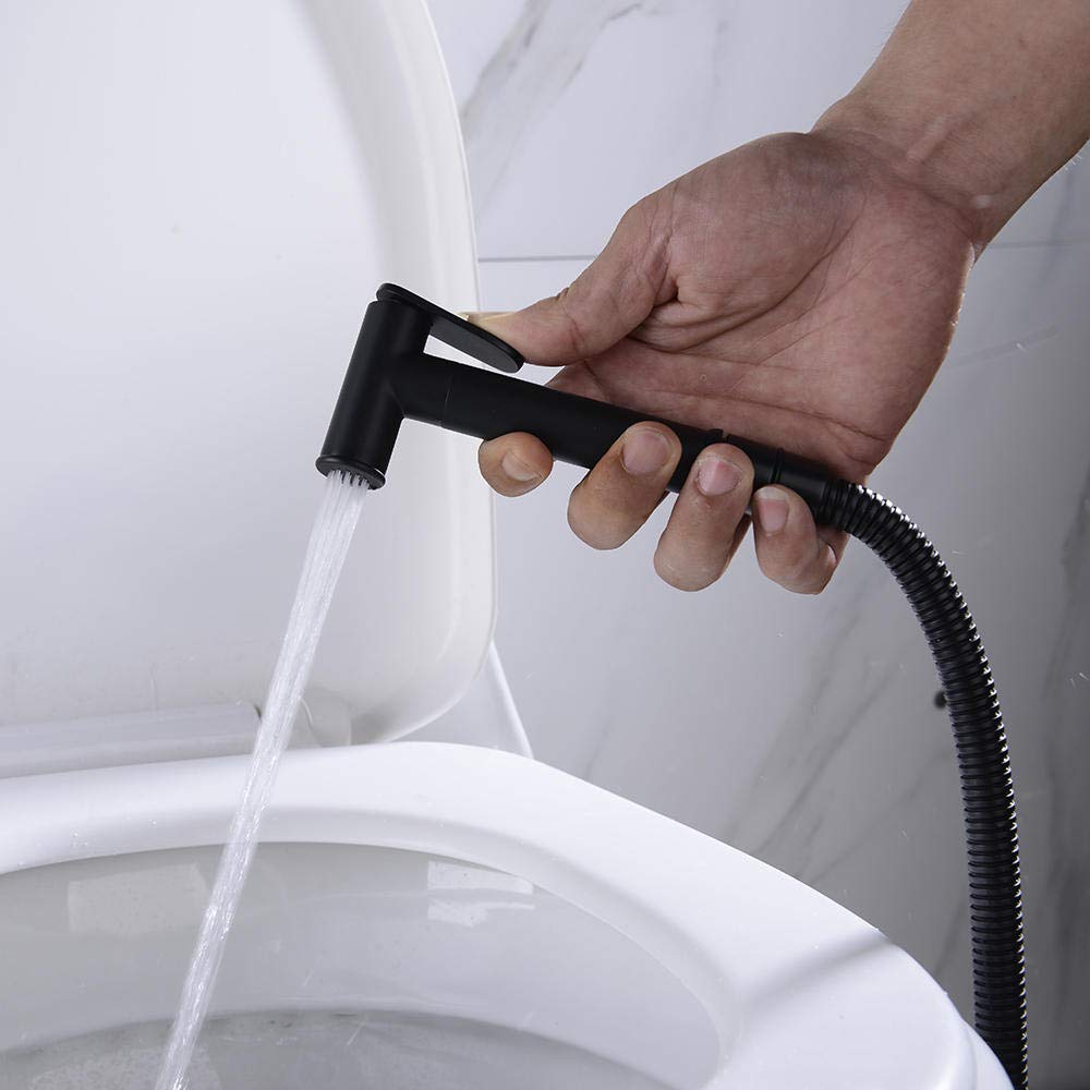 Flexibler Brauseschlauch 59 Zoll Edelstahl Ersatzrohr mit Kupferkern Mattschwarz Bidet Brauseschlauch 1,5m Duschzubehör