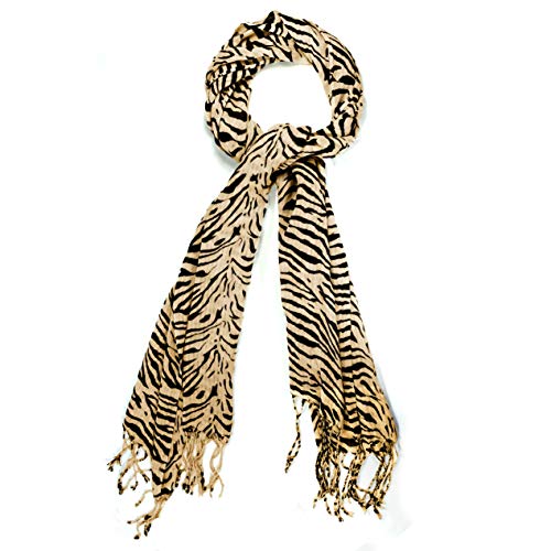 Lenço Echarpe Algodão Zebra (Bege)