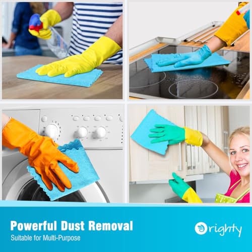 Image of Orighty Cleaning Cloths 12x12 inch, Pack of 24, Highly Absorbent Microfiber Cleaning Supplies, Lint Free Cloths for Multiple-use, Powerful Cleaning Rags for House, Kitchen, Car Care (Blue)