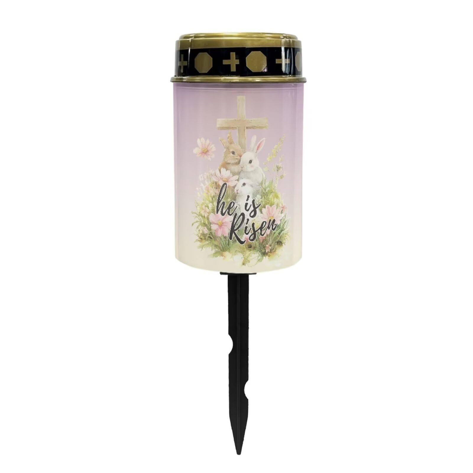Uorisanigo Cross and Rabbit Solar Grave Lights for Cemetery Flameless Solar Powered Light for Prayer Waterproof Outdoor Easter Decor Cemetery Solar Lights for Grave Lamp โ image 1
