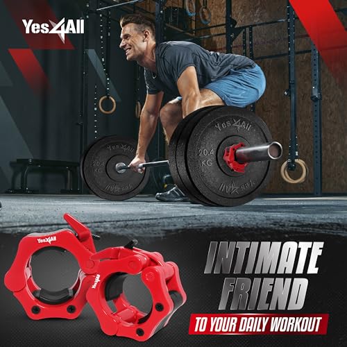 Yes4All 2 inch lange halterklemmen, Pro Lockjaw-halsbandset voor Olympische stang, halterschijf met snelsluiting, halterclips voor gewichtheftraining en krachttraining - Image 6