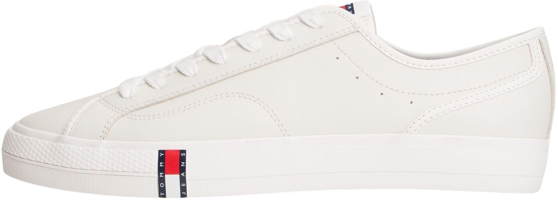 Tommy Jeans Men’s Vulcanised Trainers Archive Long Lace-up, White (Ecru), 11