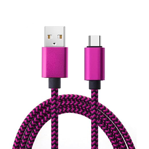 Fast Charger Cable, 6.6 ft USB A to Type C Fast Charging Woven Quick Charger Cord Compatible for Smartphones & Tablets (Red,1 Meter)