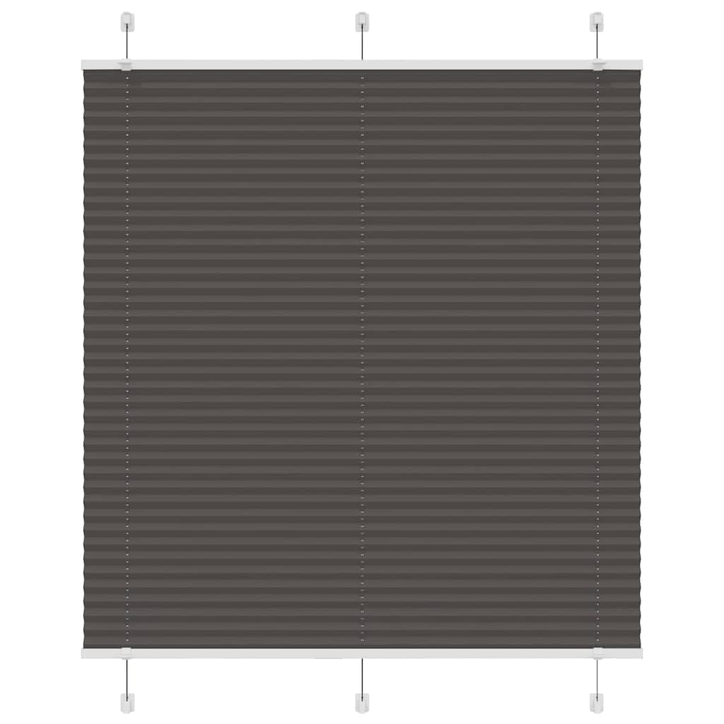 Store plissé en polyester noir 120 x 100 cm pour fenêtres et intérieur moderne
