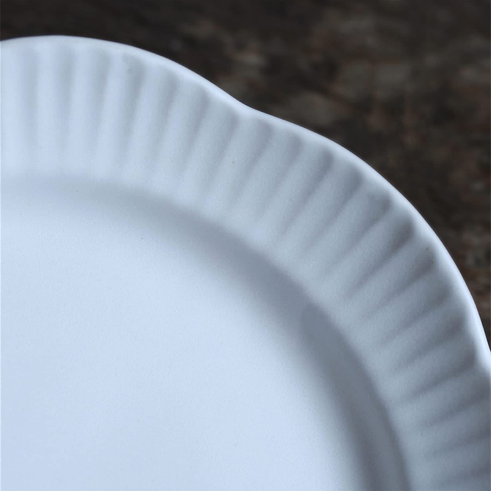 Ceramiczny talerz ceramiczne talerze obiadowe talerze warzywne domowe białe głębokie talerze restauracyjne naczynia kuchenne talerze owalne talerze rybne jednolite kolory prosty duży serw