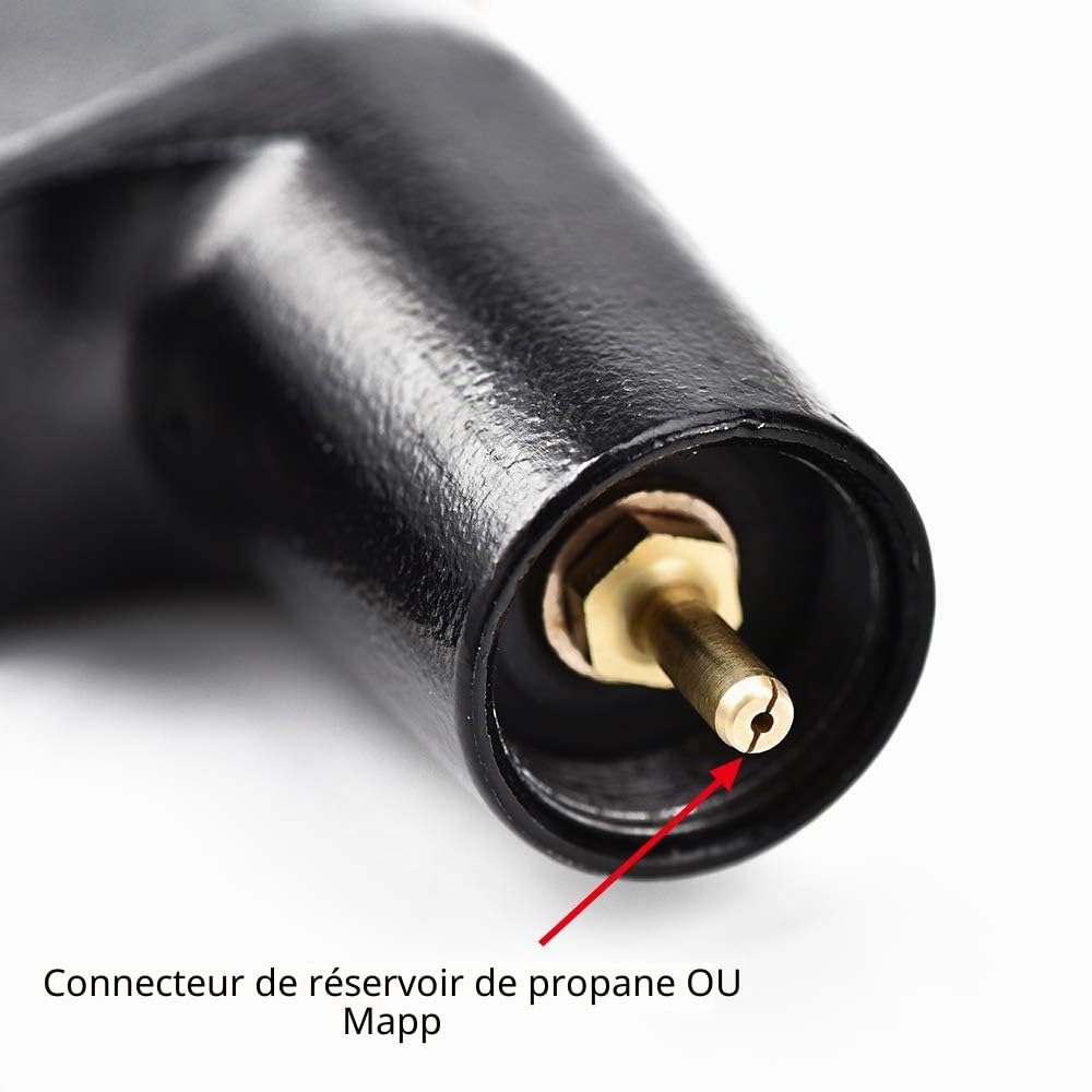 Chalumeau MAPP au Propane, Torche à Gaz avec 3 Buses Heavy Duty CGA600 MAP/Propane Certifié TUV pour Soudage et Barbecue Flamme Réglable Verrouillage de Sécurité