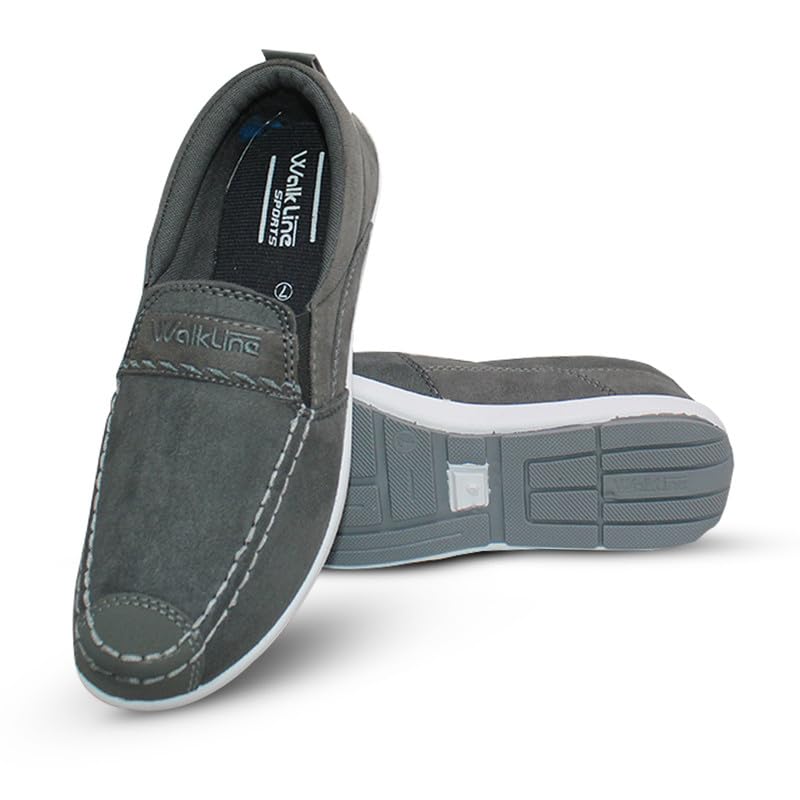 WalkLine Pull-on Sneakers for Men| Casual Shoe for Mens, Soft Cushion Insole Grey (B0CSPDY8GT) Amazon Price History, Amazon Price Tracker