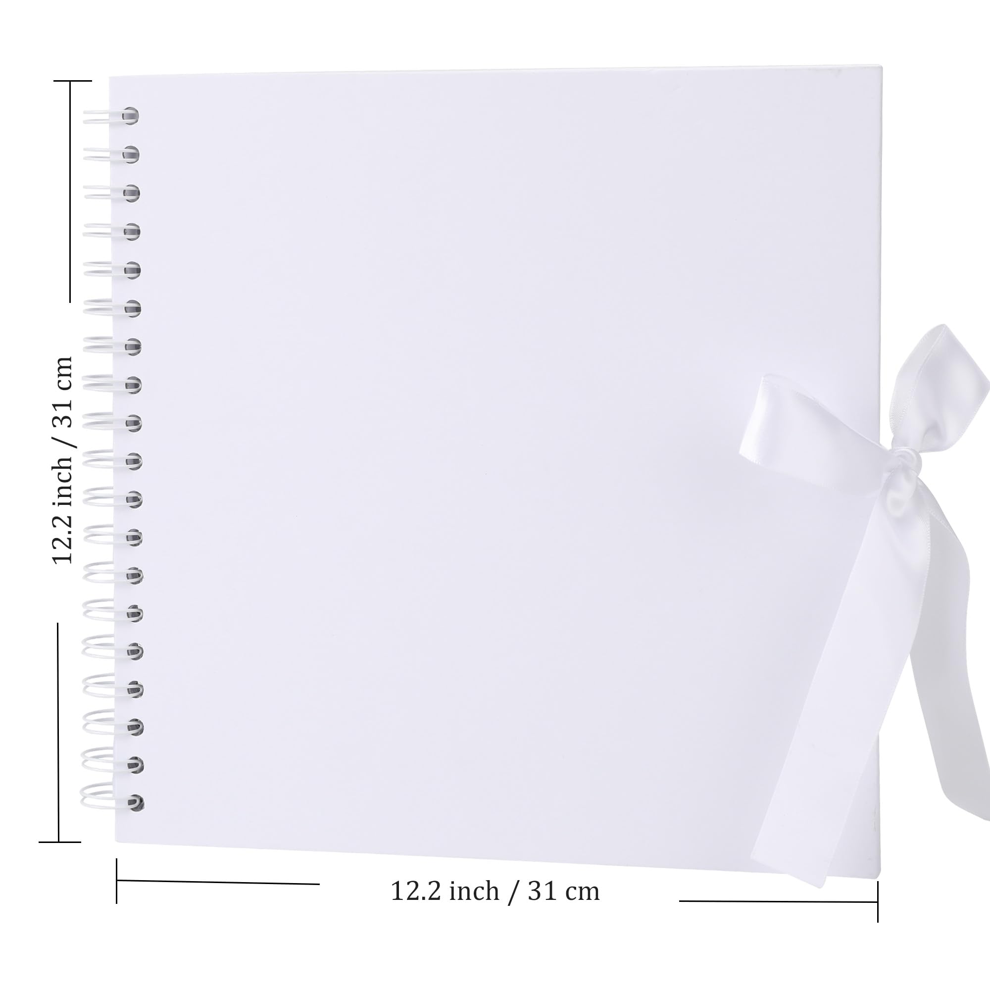 Álbum de recortes con 100 páginas de papel kraft grueso, 30,5 x 30,5 cm, color blanco, libro de recuerdos grande con esquinas de fotos para bebés, amantes de la familia, mascotas