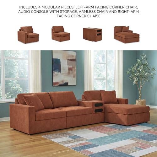 Image of Signature Design by Ashley Modular Sectional with Chaise, Built-in Speakers