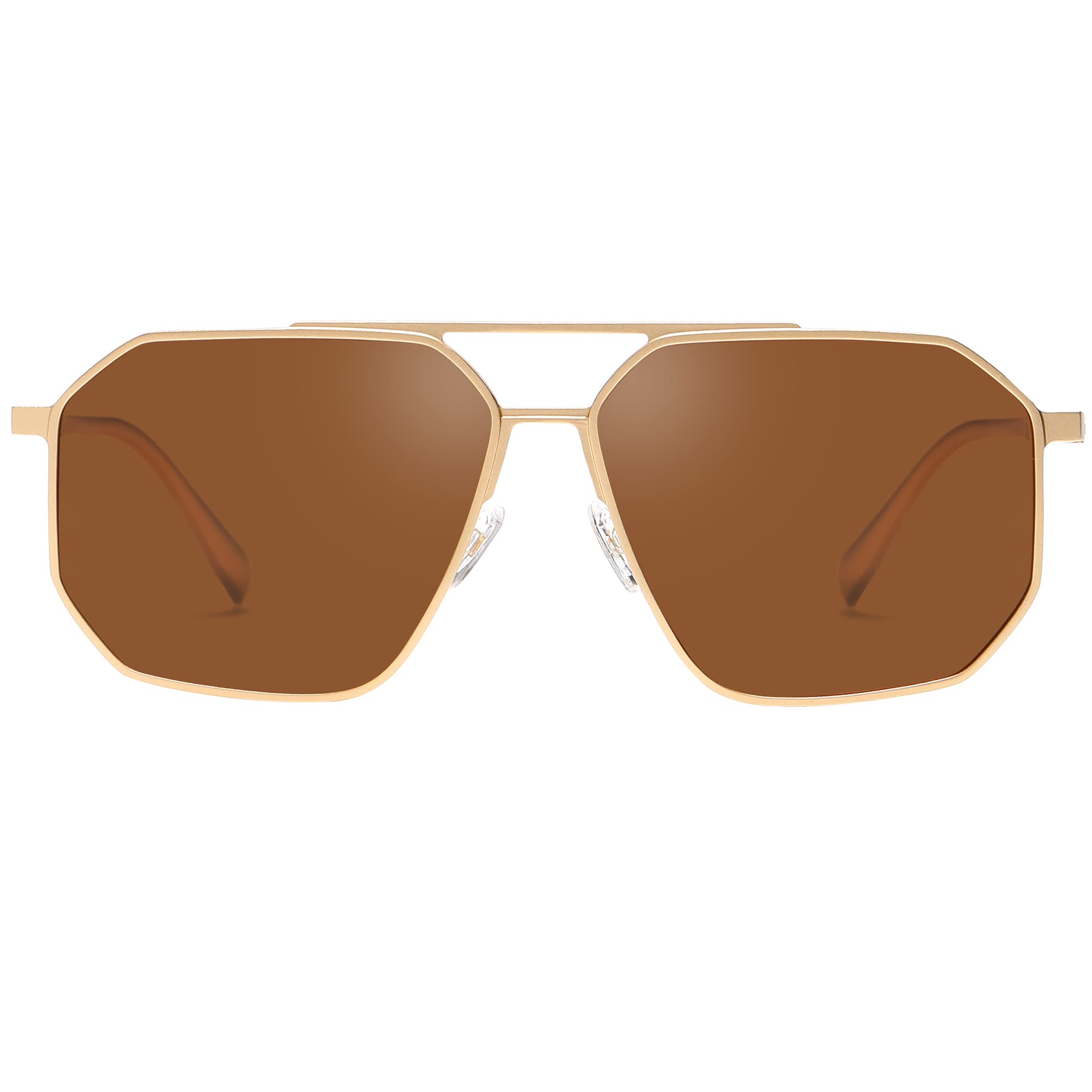 DUCO Polarized Sunglasses Men Women Retro Classic Square Sun Glasses Oversized Vintage Metal Frame Trendy Shades DC3032