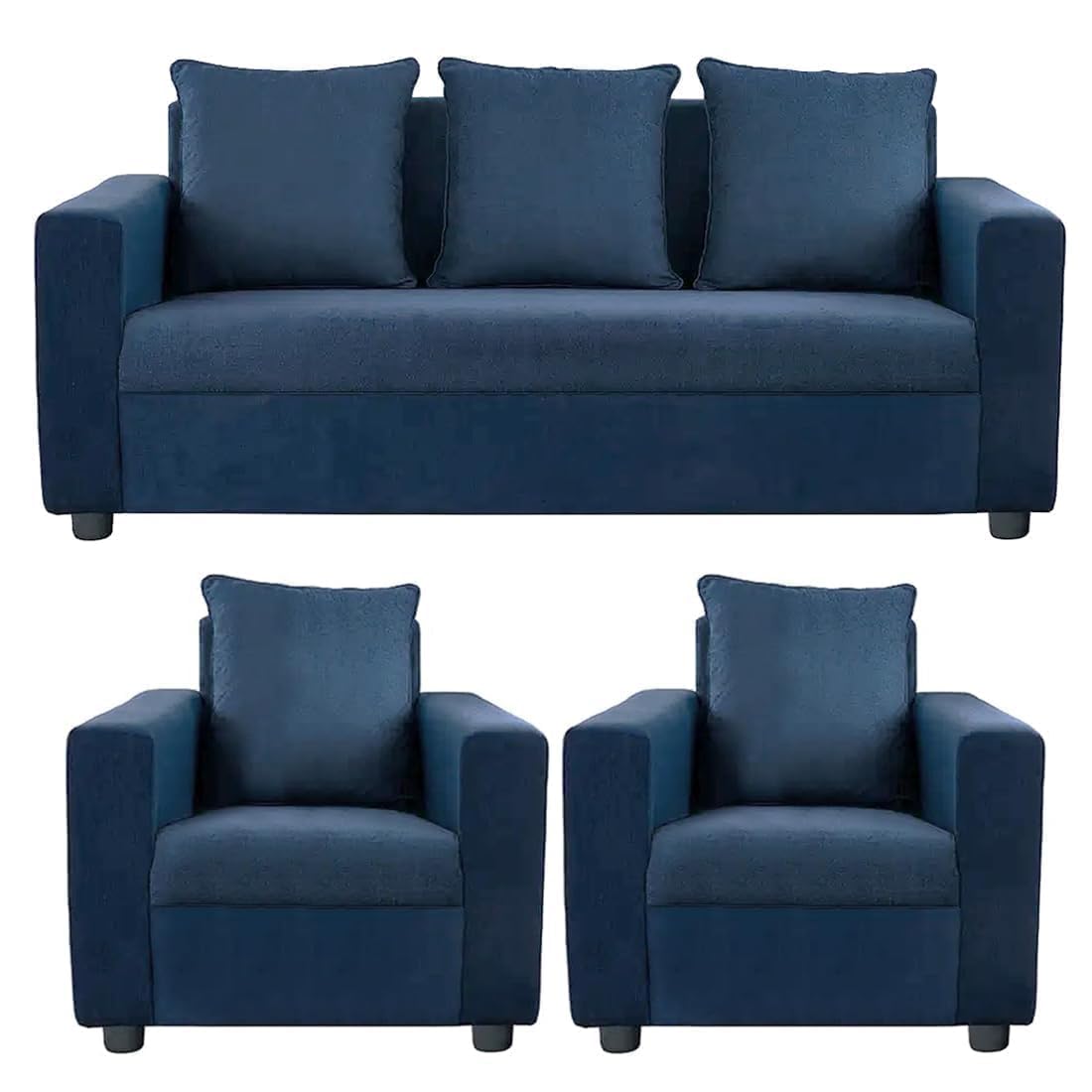 FURNY Livino 5 Seater Fabric 3+1+1 Sofa Set - Blue (B0DB64TSN6) Amazon Price History, Amazon Price Tracker
