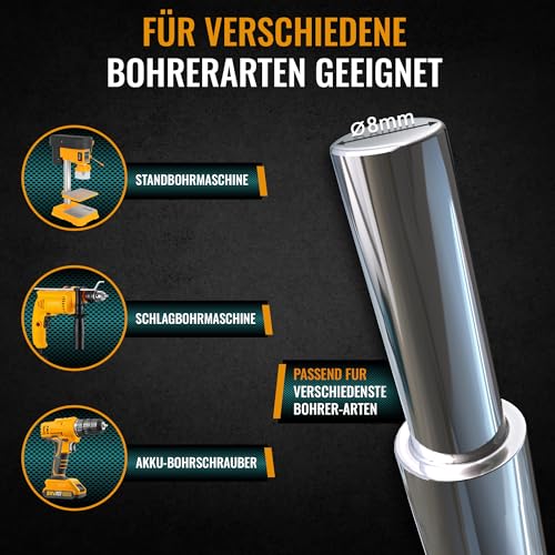 Hinrichs Forstnerbohrer Set 17 teilig im Koffer - Forstnerbohrer-Set 15 bis 40 mm - Holzbohrer - Forstner - Forsterbohrerset Fräslochborer Topfbohrer - Bohrer Holz - Lochfräser Astlochbohrer