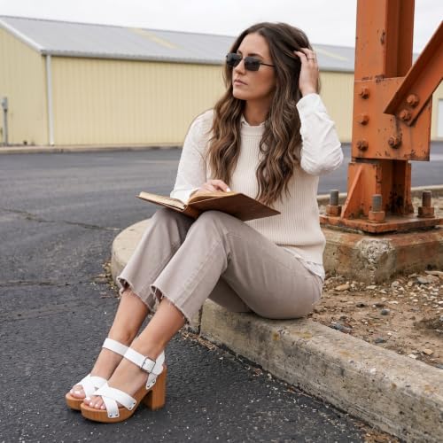 Image of Dunes Women's Sayer Faux Wood Sandal +Comfort Foam & LiteSole Technology