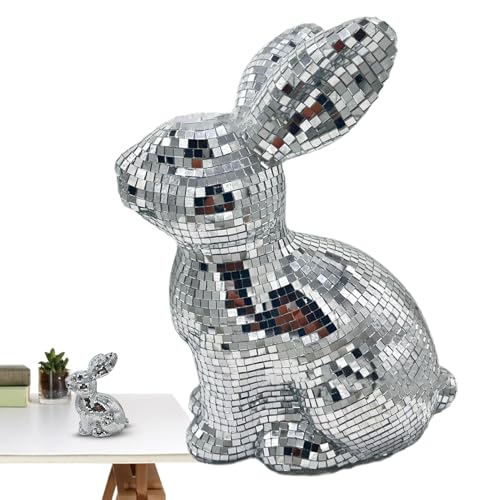 mit Discokugel | Spiegel 14 cm | Fliese Kunsthandwerk | Retro 70er Jahre Stil | mit Discokugel | Tier Ornament | |