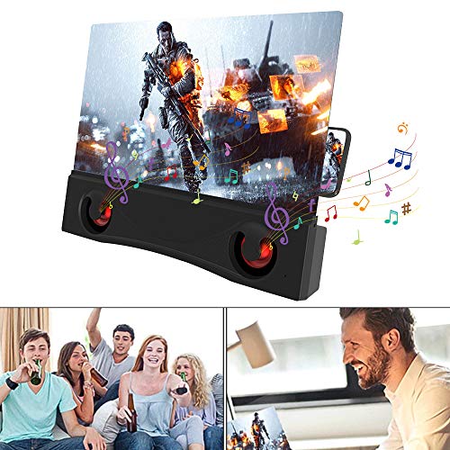 miuline Amplificateur Bluetooth Portable, 3D HD Agrandisseur D'écran, Loupe D'écran Convient pour Regarder Télévision/Films/Ecouter Musique (25.2CMX3CMX20CM) Cover