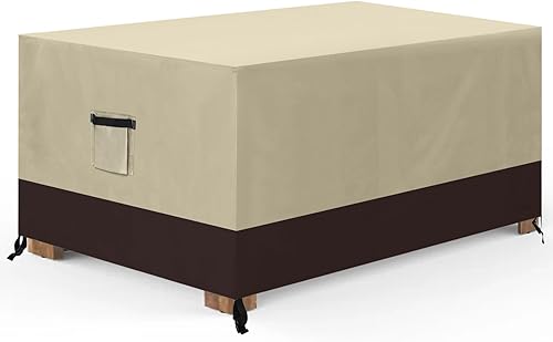 ABCCANOPY Coffee Table Cover Universal Outdoor Table Cover Small Table Cover Waterproof and Dustproof Furniture Cover 36x22x18 Beige Brown