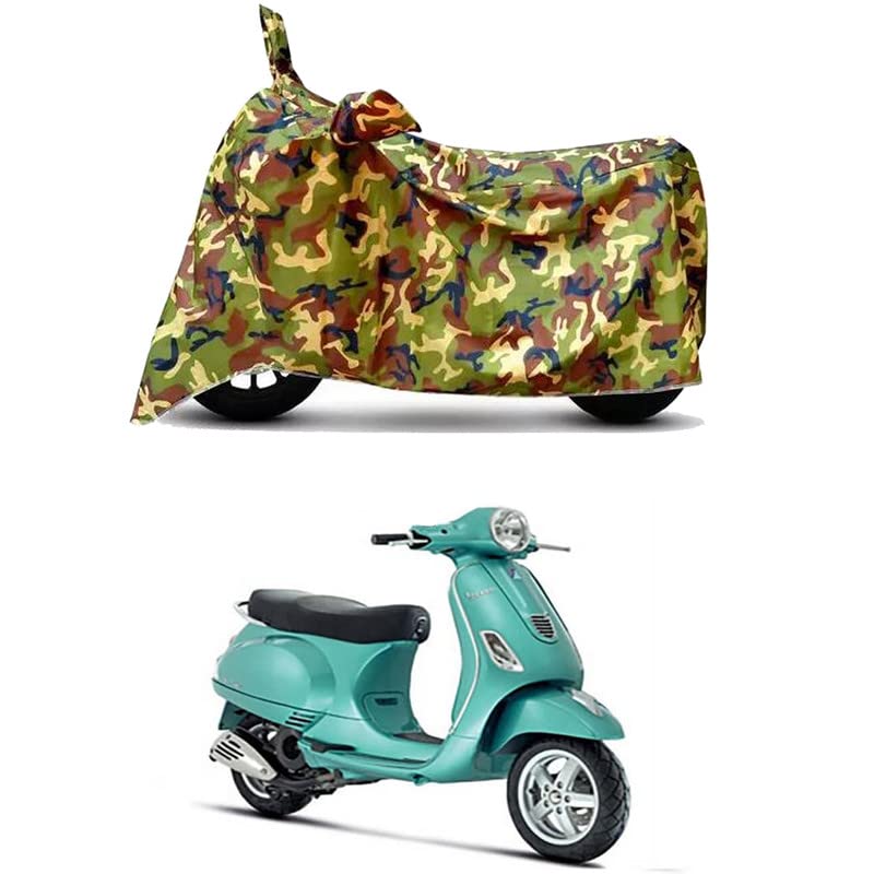 Image of Waterproof 100% PVC Coated Full Bike Scooty Two Wheeler Body Cover Compatible for Vespa ZX 125 /UV-Rays /Heat Protection /Birds Dropping /Scratchproof /Dust Proof /All Varients[6X6 Jungle Print]
