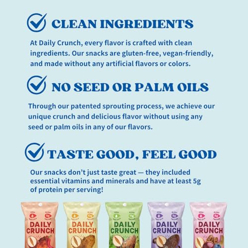 Image of Daily Crunch Sprouted Almonds, Variety Pack, 1.5 oz Bags, 5 Pack