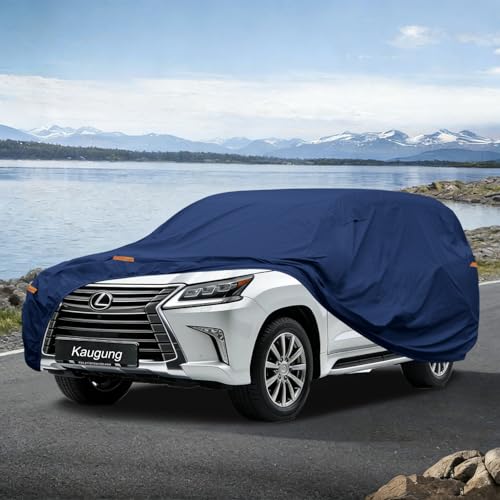 Image of Kaugung Custom Fit SUV Car Cover for Lexus LX LX450 LX470 LX570 LX600 (1996-2026), Heavy Duty Waterproof All Weather Outdoor Protection, Breathable Full Exterior Cover with Vent, Rain Sun UV Proof