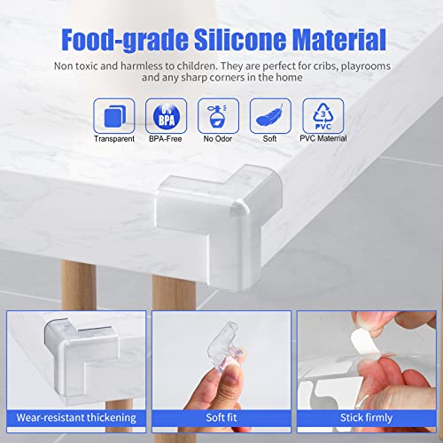 Image of 18 Pack Corner Protectors Baby Proof Corners and Edges Protector, Extra Large Clear Table Corner Protectors for Baby Safety Guards Bumpers Cover Sharp Furniture